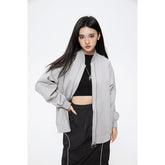 Unisex Jacket Zipper Decorations Vintage Overalls Jacket Men and Women Loose Jacket